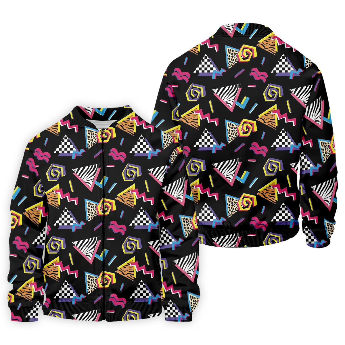 Abstract Geometric Leopard Zebra Animal Stripes 80s 90s Style Golf Tops For Men, Golf Shirts For Men
