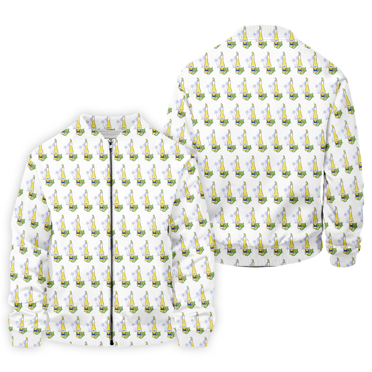 Beer And Lime Palm Tree Pattern Tropical Golf Shirt, Golf Shirts For Men, Polo ShirtFor Men