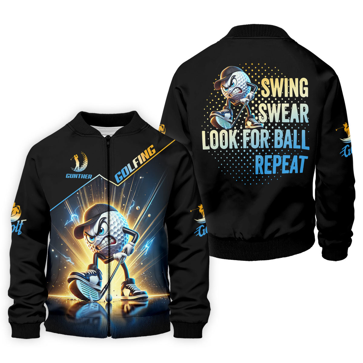 Swing Swear Look For Ball Repeat Fun Golf Shirt, Golf Shirts For Men, Golf Gift For Men