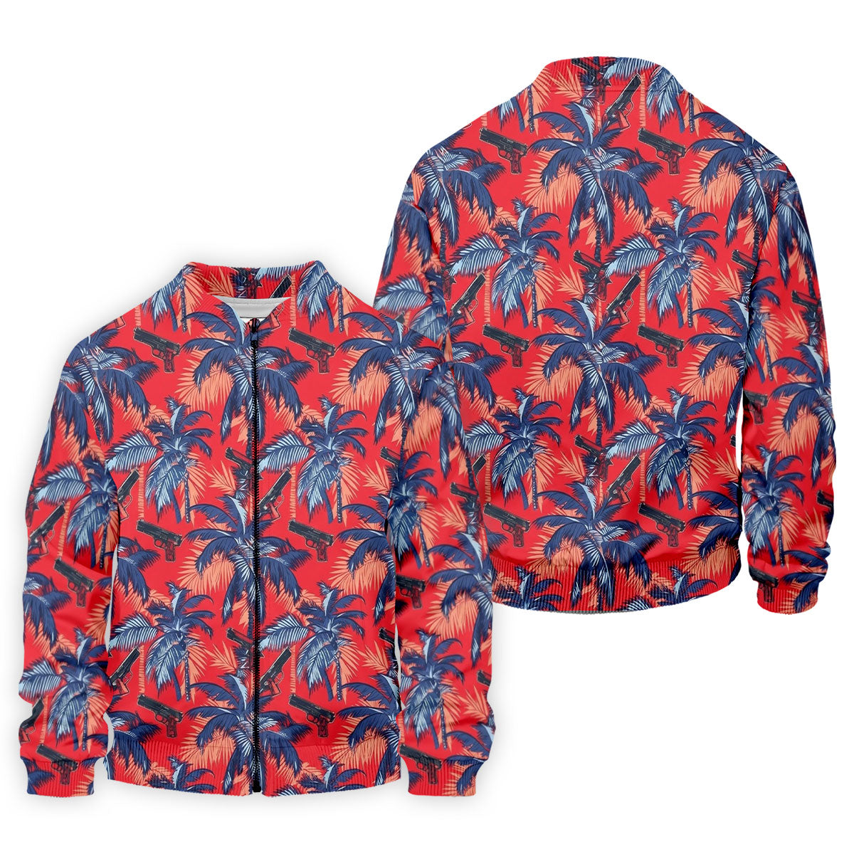 Hawaiian Palm Tree Military Theme Red Golf Shirt, Golf Shirts For Men, Polo ShirtFor Men