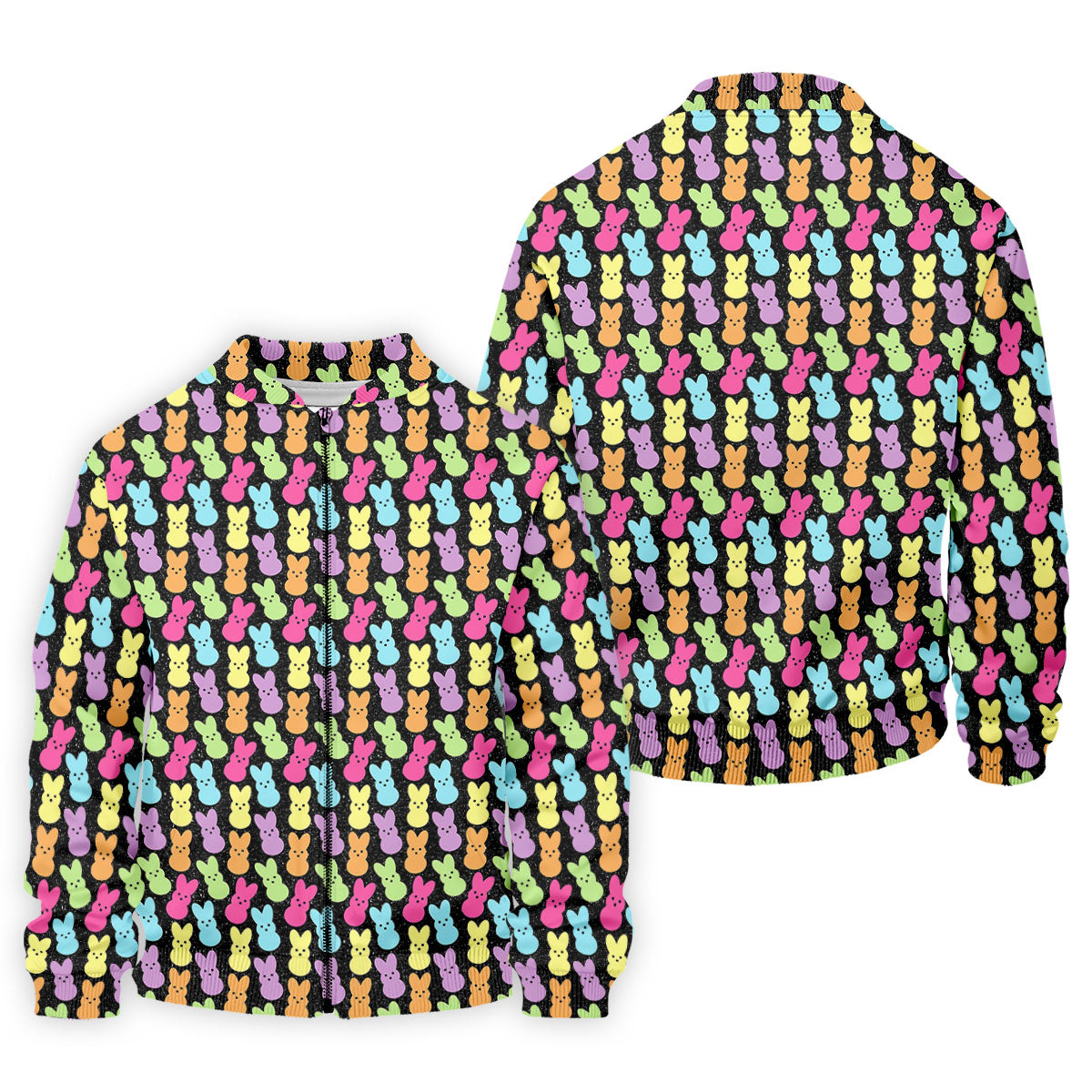 Colorful Easter Peeps Black Golf Shirt, Golf Shirts For Men, Cute Golf Outfit, Polo ShirtFor Men