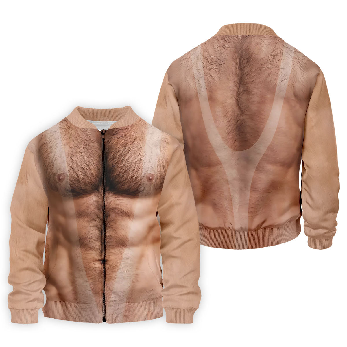 Funny Hairy Man Body Illusion Design Hawaiian Golf Shirt, Golf Shirts For Men, Polo Shirts For Men