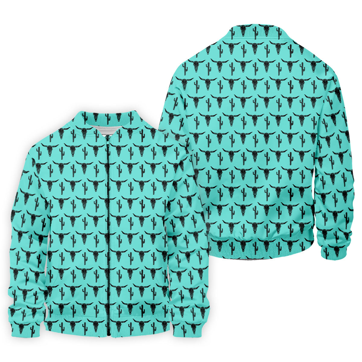 Longhorn Cow Skull Western Theme Peacock Blue Golf Tops For Men, Polo Shirtor Men, Golf Shirts For Men