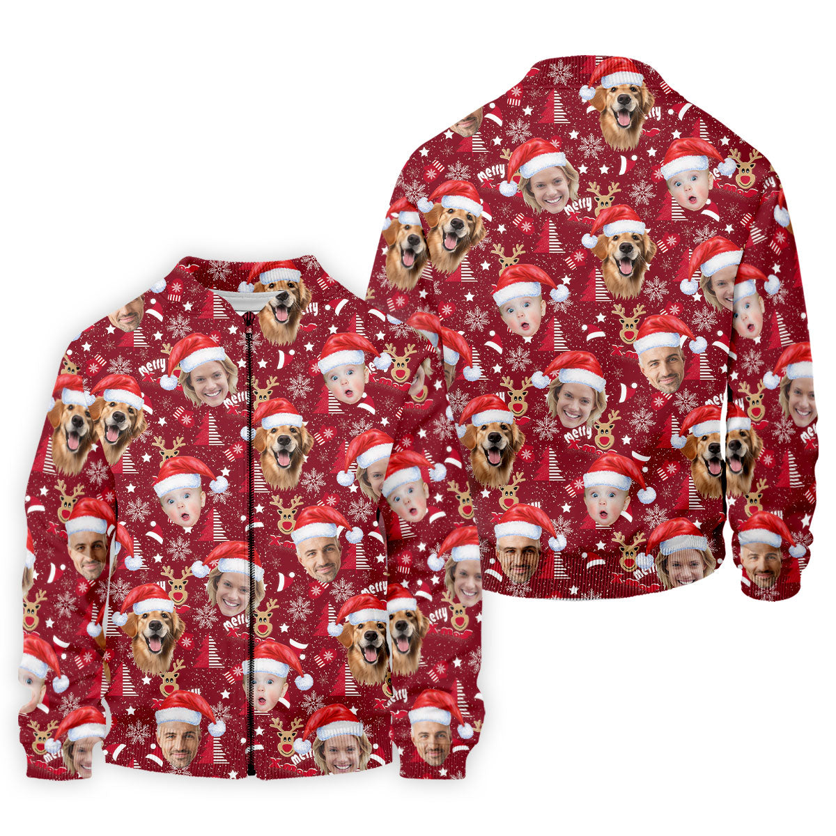 Custom Red Nose Reindeer Merry Xmas Red Golf Shirt, Christmas Golf Shirt, Polo ShirtFor Men, Golf Gift For Men