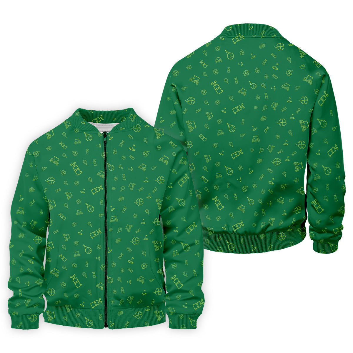 Golf And Beer Lucky Four Leaf Clover St Patrick's Day Green Golf Tops For Men, Golf Gift For Men