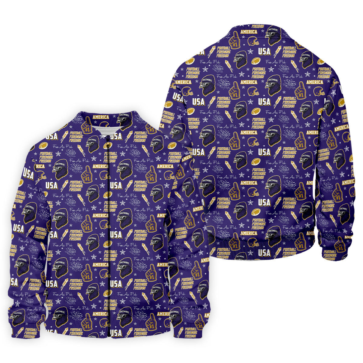 Purple Raven Metallic Gold With Purple Sport Polo, American Football League Gift Ideas For Football Fans