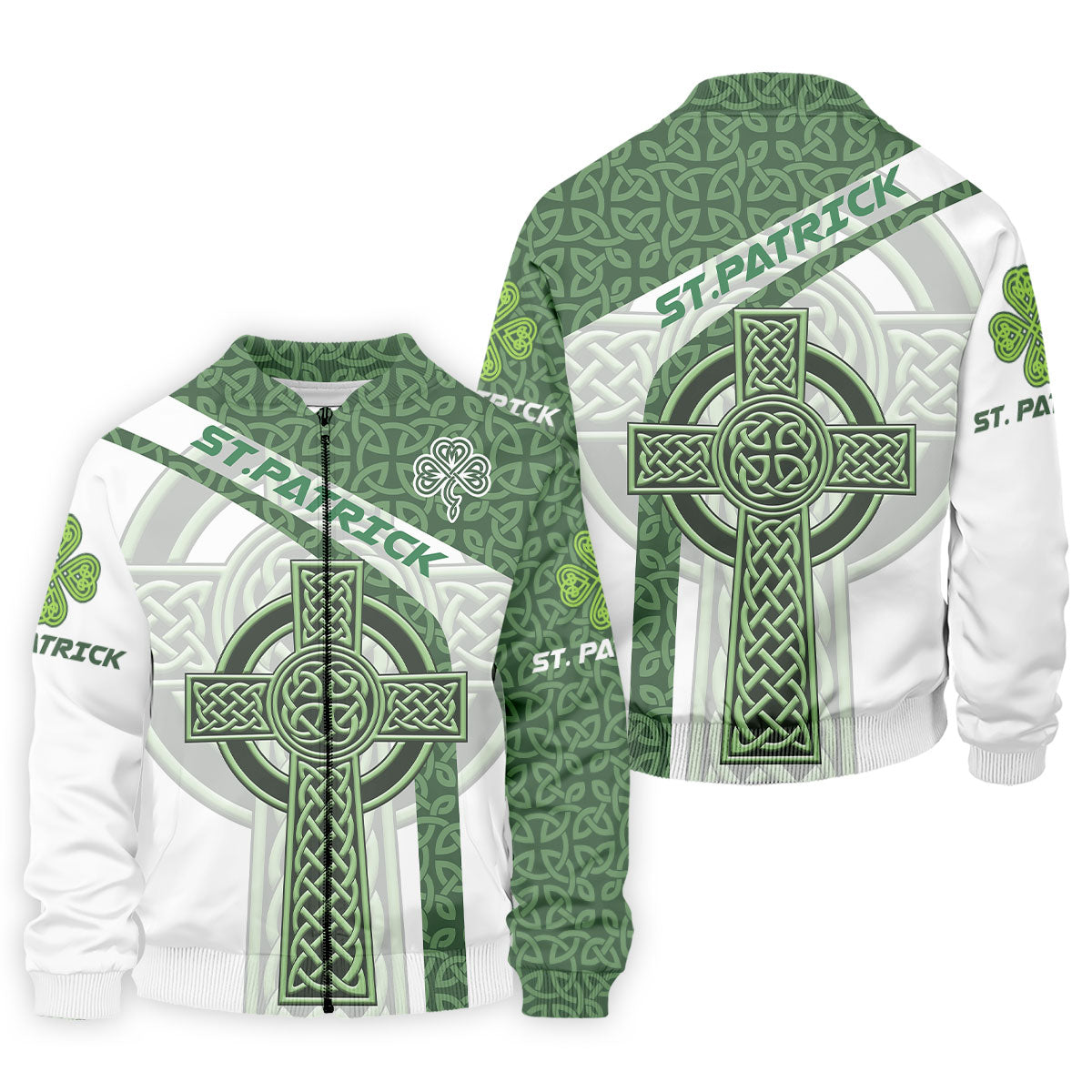 St Patrick's Day Celtic Knotwork Pattern Shamrock Golf Shirt, Polo ShirtFor Men, Golf Shirts For Men