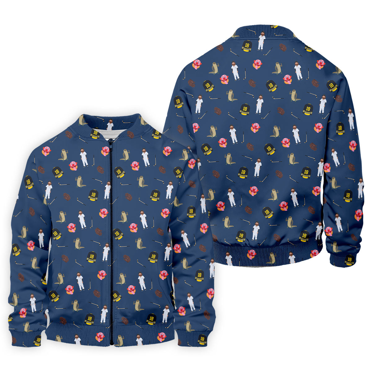 Sport Movie Character Funny Aligator Clown Head Navy Golf Shirt, Men's Funny Golf Shirts, Golf Shirts For Men