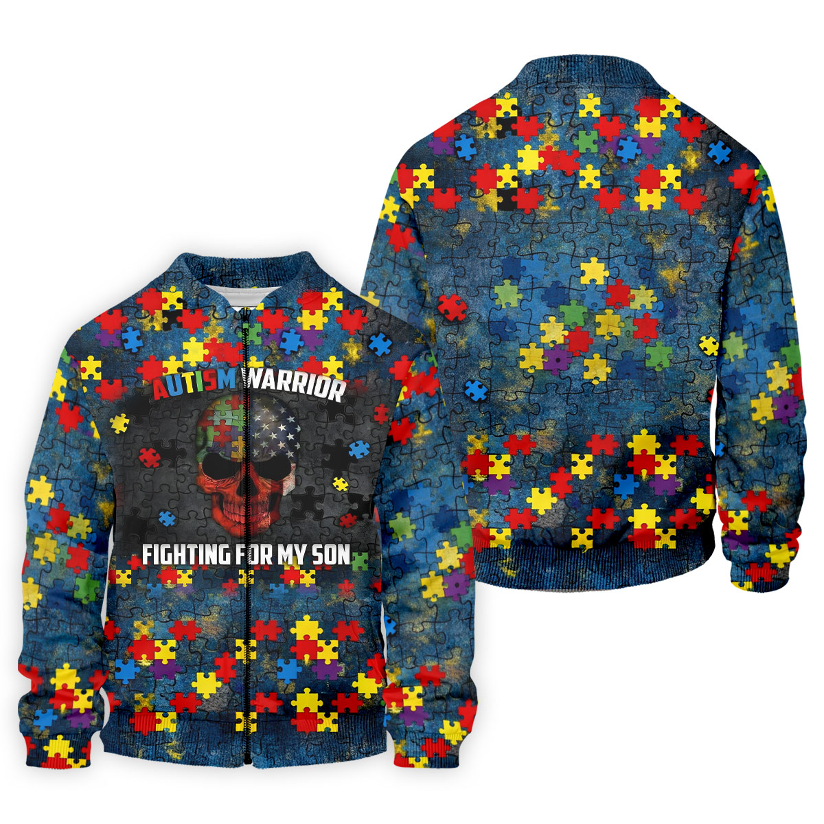Autism Warrior Fighting For My Son Colorful Puzzles Golf Tops For Men, Father's Day Golf Gift