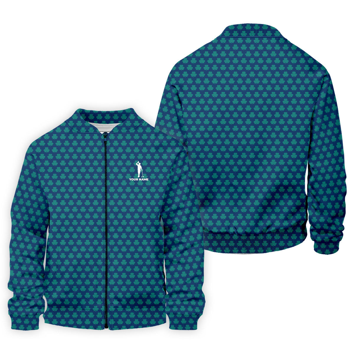 Three Leaf Clover Seamless Pattern St Patrick's Day Golf Shirt, Polo ShirtFor Men, Golf Shirts For Men