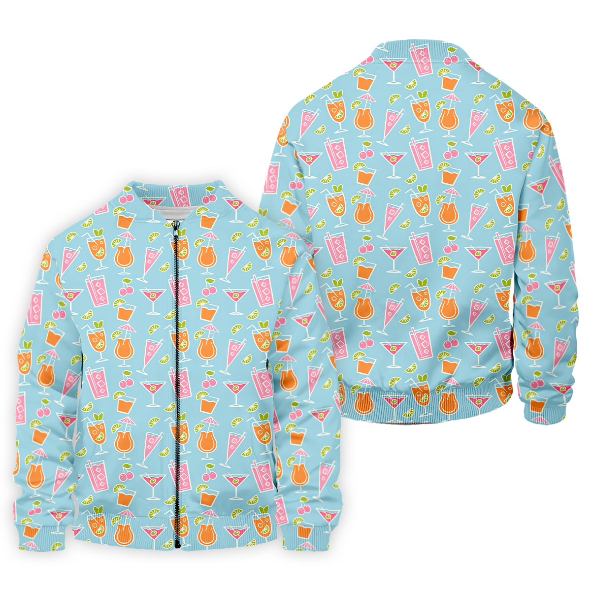 Tropical Cocktail Drinks Pattern Golf Shirt, Mens Golf Shirts, Golf Apparel For Men