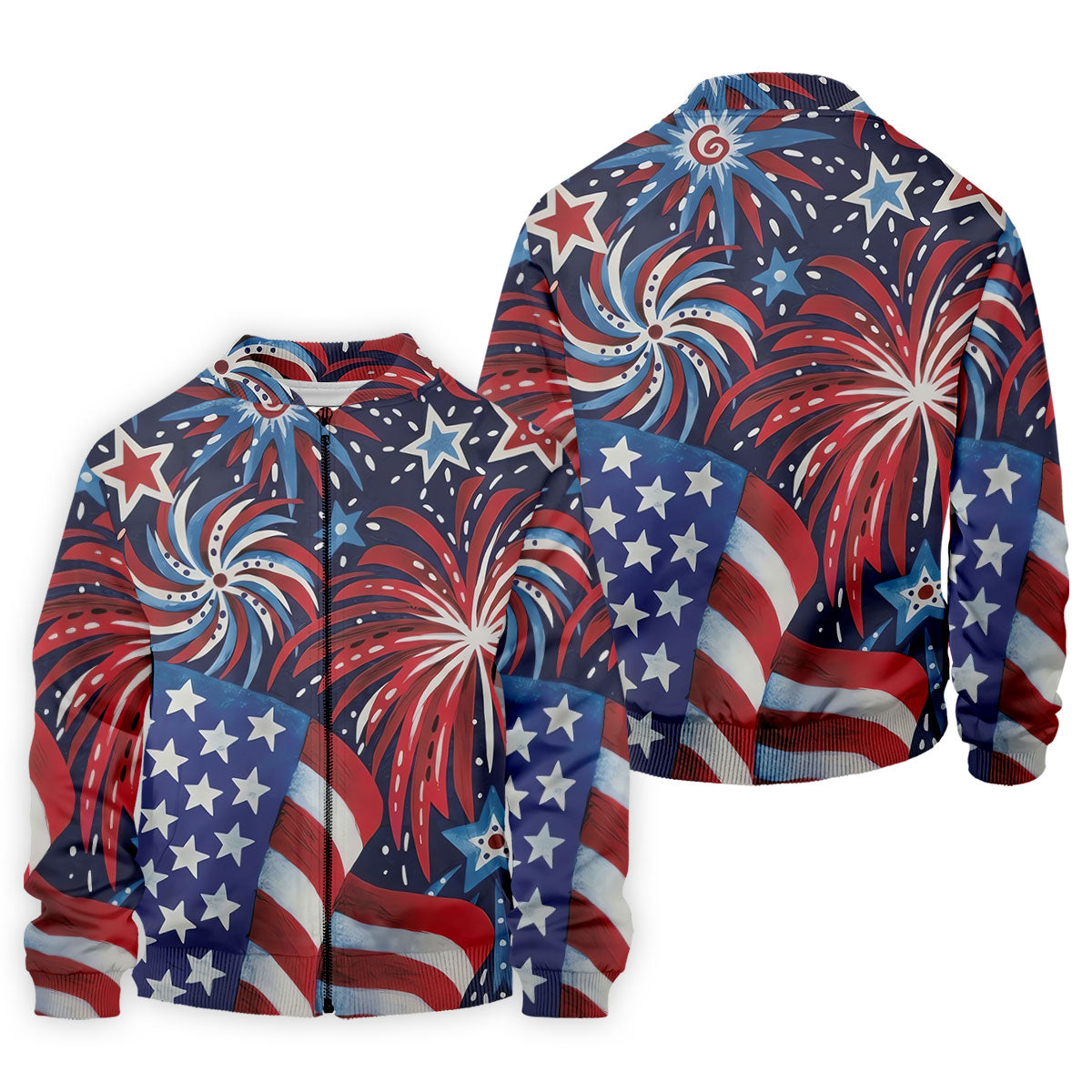 American Flag Pattern Red White Blue 250th Anniversary Patriotic Golf Shirt, Golf Shirts For Men