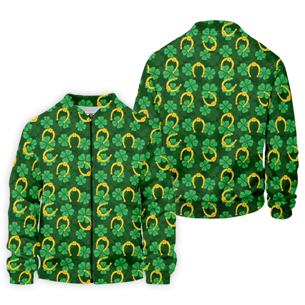 Four Leaf Clovers Golden Horseshoes St Patrick's Day Golf Shirt, Polo ShirtFor Men, Golf Shirts For Men