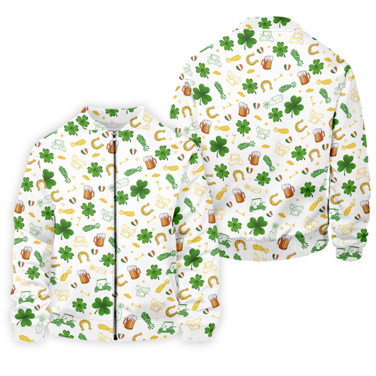 St Patrick's Day Beer Golden Horseshoes Shamrock Golf Shirt, Polo ShirtFor Men, Golf Shirts For Men
