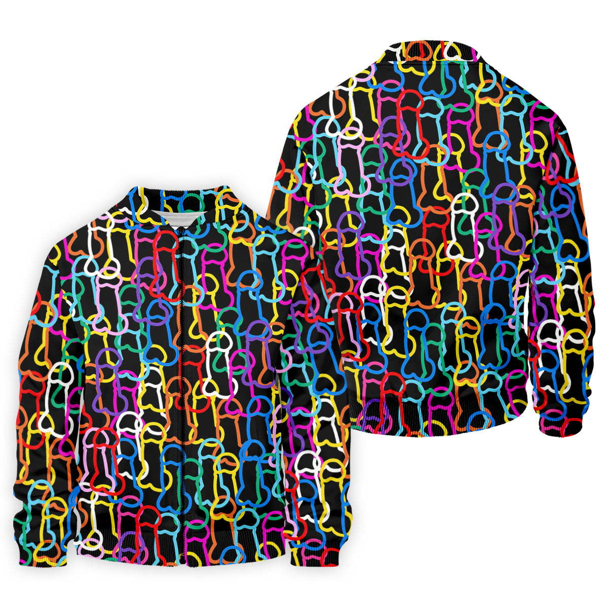 Adult Humor LGBT Rainbow Color Men's Funny Golf Shirts, Pride Month Celebrate Golf Shirts For Men