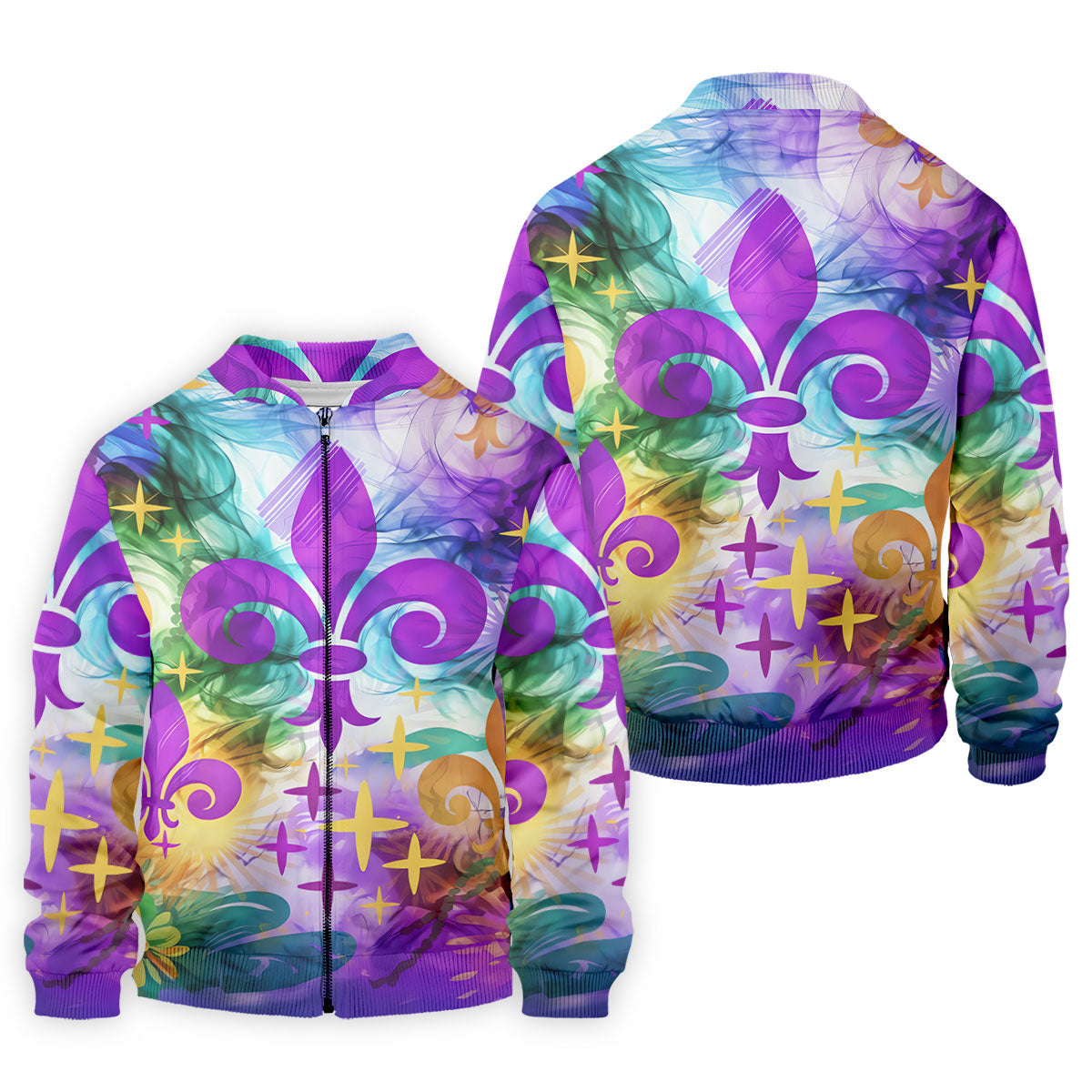 Mardi Gras Festival Fleur De Lis Symbol Purple Green Gold Polo ShirtFor Men, Golf Shirts For Men