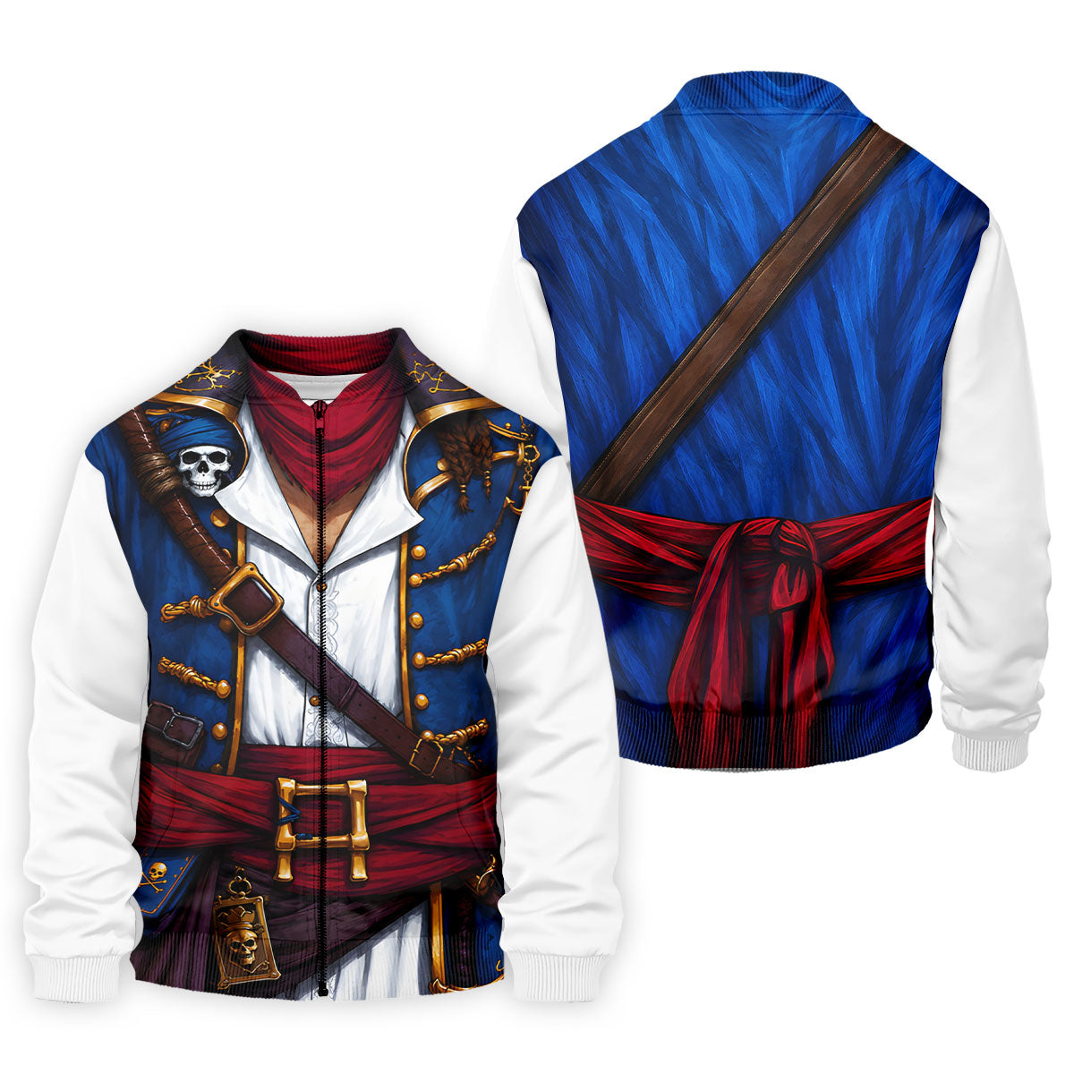 Caribbean Pirate Golf Shirt, Classic Buccaneer Captain Uniform, Golf Shirt For Men