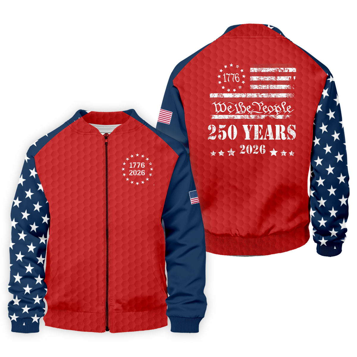 We The People 250 Years Golf Ball Pattern Golf Shirt, Patriotic 4th Of July Golf Shirts For Men
