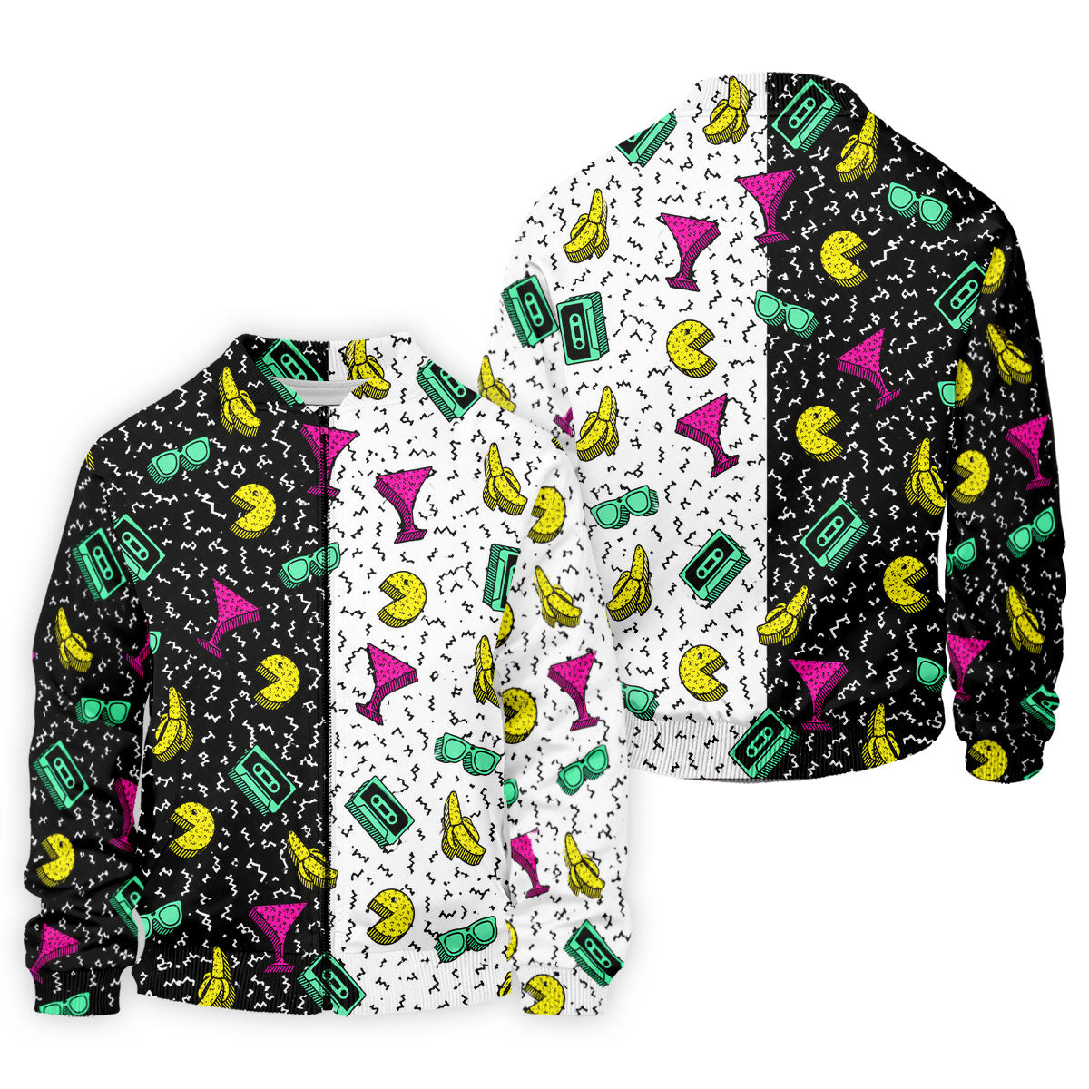 Retro Cassette Sunglasses Cocktail Banana Split Golf Shirt, Hawaiian Golf Shirt, Mens Golf Shirts, Golf Apparel For Men