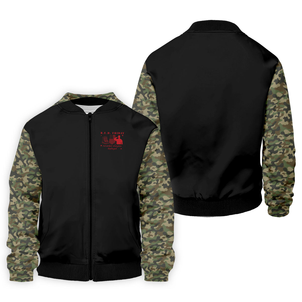 RED Friday Camo Black Patriotic 4th Of July Golf Shirt, 250th Anniversary Golf Shirts For Men