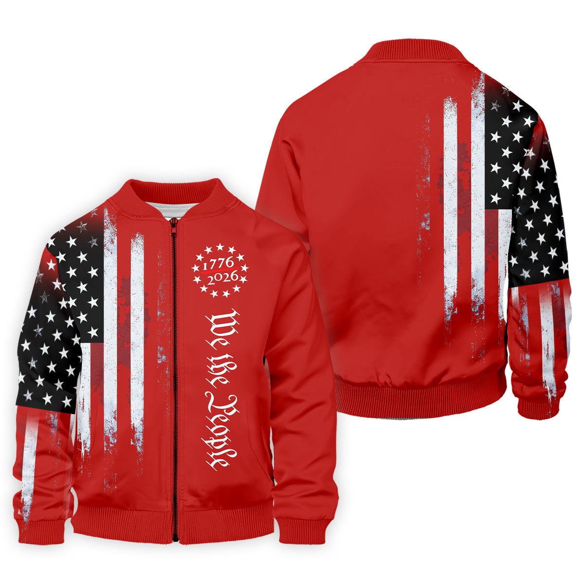 We The People 250 Years Red Vintage Golf Shirt, Patriotic 4th Of July Golf Shirts For Men