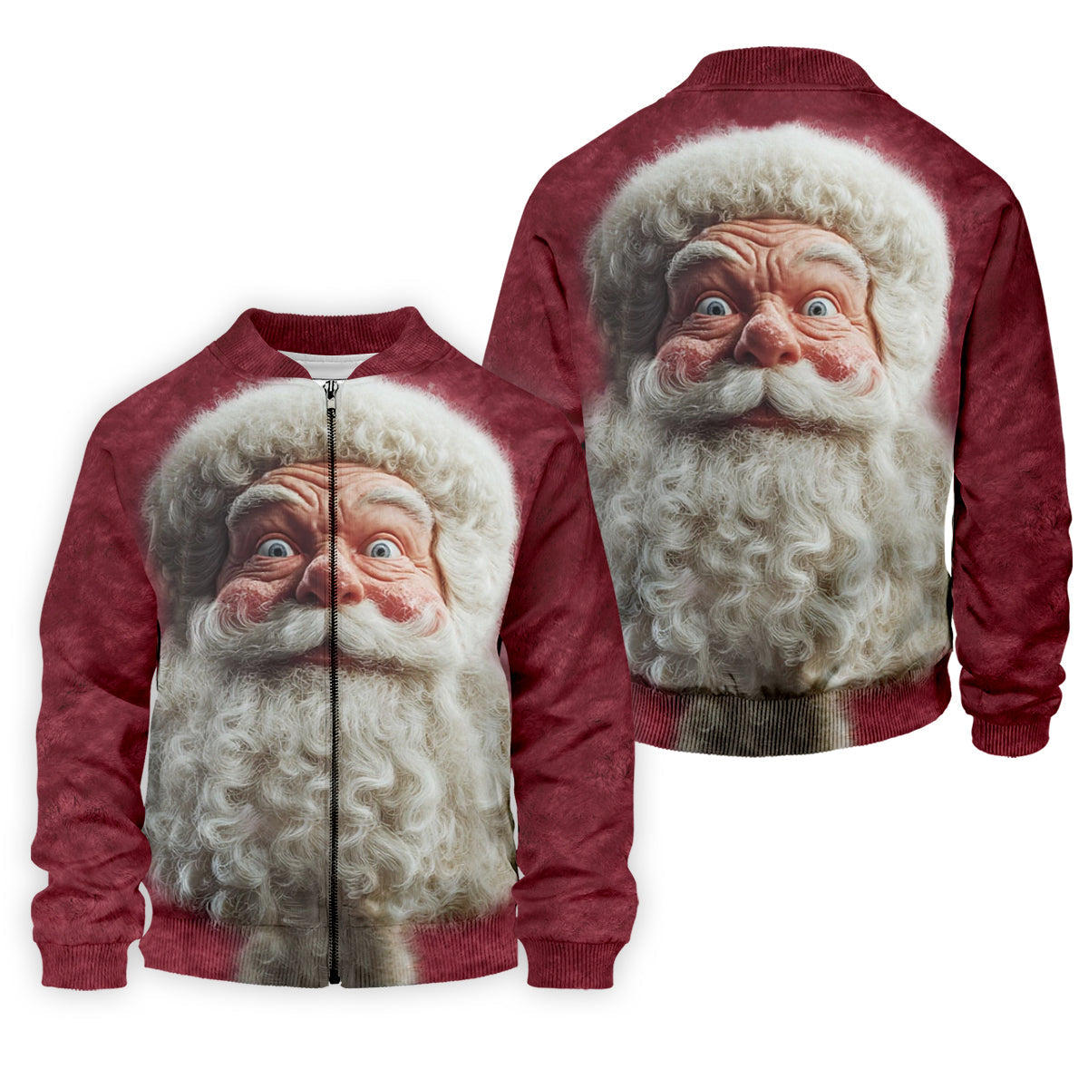 Santa Claus Face Funny Holiday Vintage Print Men's Golf Polo Shirtristmas Golf Shirt, Golf Gift For Men