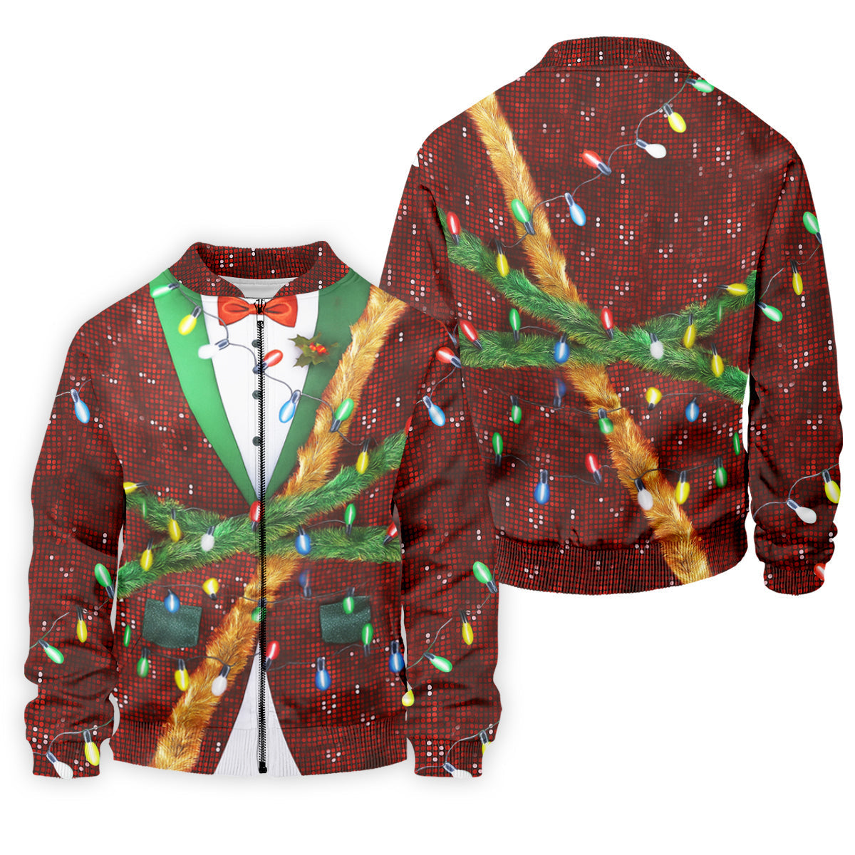 Christmas Lights Disco Ball Pattern Men's Golf Polo Shirttmas Golf Shirt, Golf Gift For Men