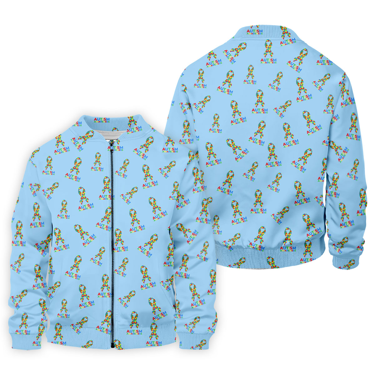 Autism Awareness Colors Autism Ribbon Blue Golf Shirt, Golf Tops For Men, Golf Shirts For Men
