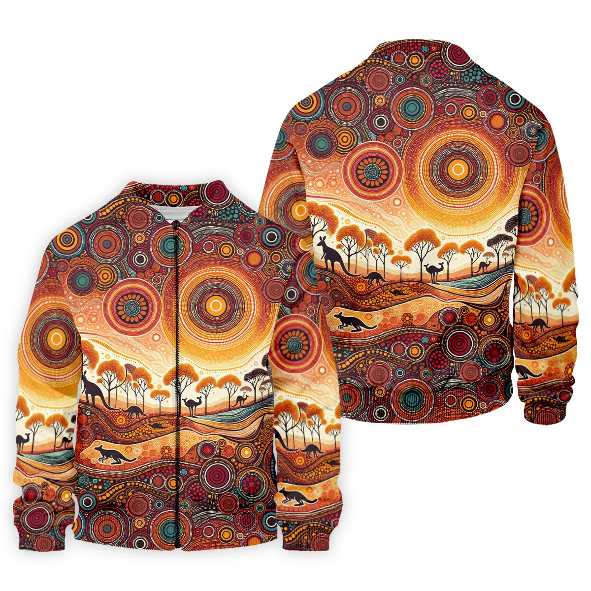 Australian Aboriginal Colourful Art Golf Tops For Men, Australia Kangaroo Polo Shirtor Men