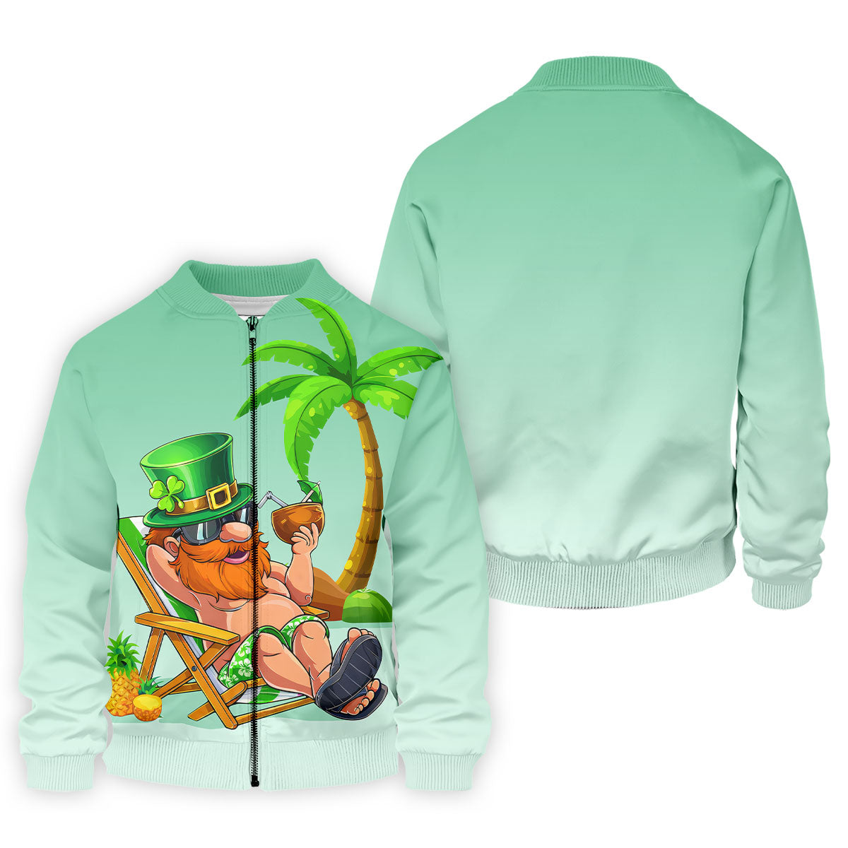 Leprechaun St Patrick's Day Hawaiian Summer Fun Golf Shirt, Golf Tops For Men, Golf Shirts For Men