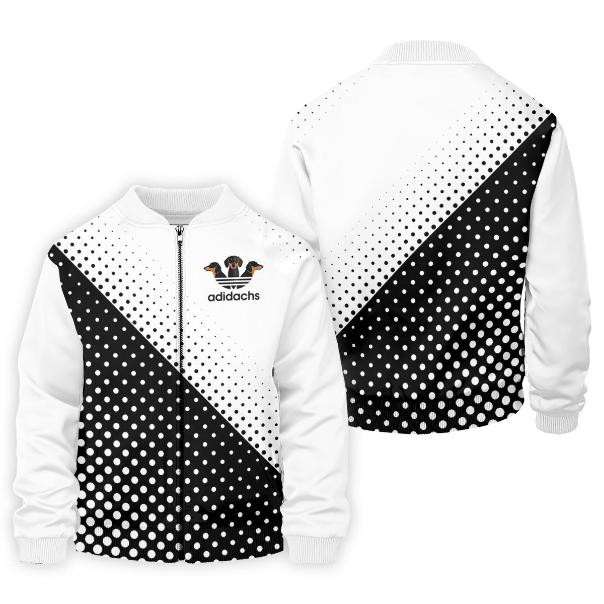 Adidachs Funny Dachshund White Golf Shirt, Men's Funny Golf Shirts, Polo Shirtor Men