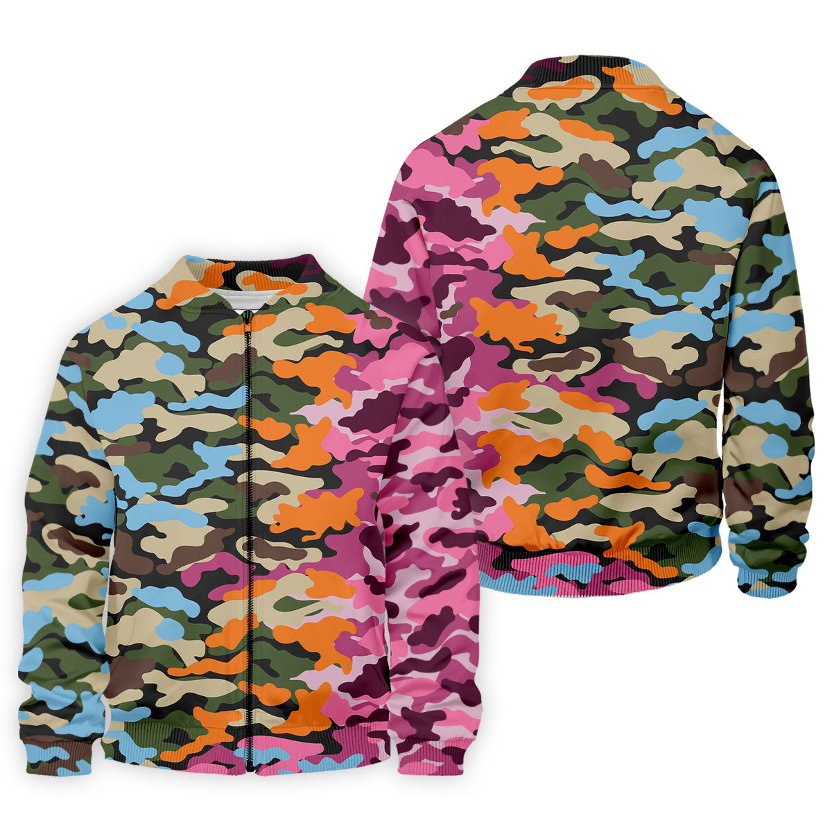 Rainbow Camouflage Golf Tops For Men, Cool Golf Outfit, Polo Shirtor Men, Golf Shirts For Men