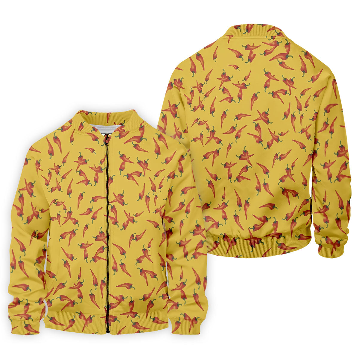 Red Chilli Yellow Hawaiian Golf Shirt, Summer Vibe Golf Shirts For Men, Polo Shirtor Men