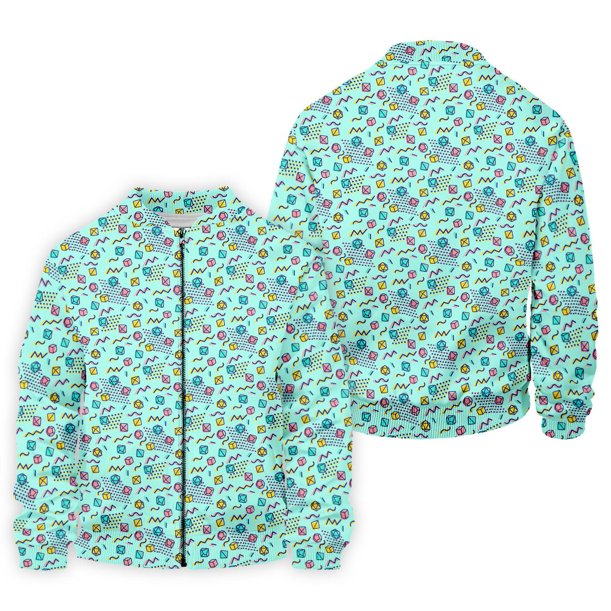 90s Dice Memphis Style Light Mint Green Cute Golf Shirt, Polo ShirtFor Men, Golf Shirts For Men