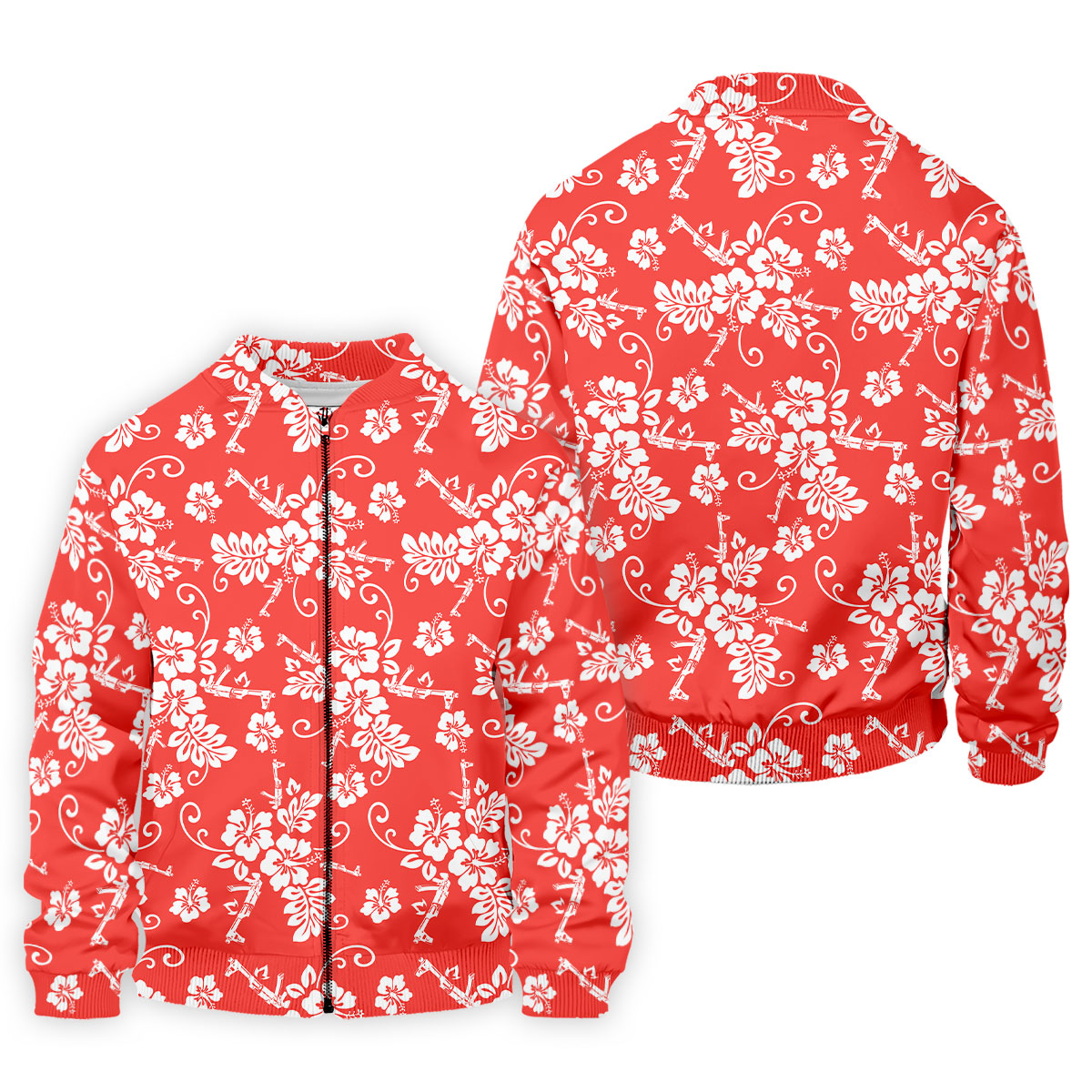 Tropical Flower Red Golf Shirt, Hawaiian Golf Shirt, Polo Shirtor Men, Golf Shirts For Men
