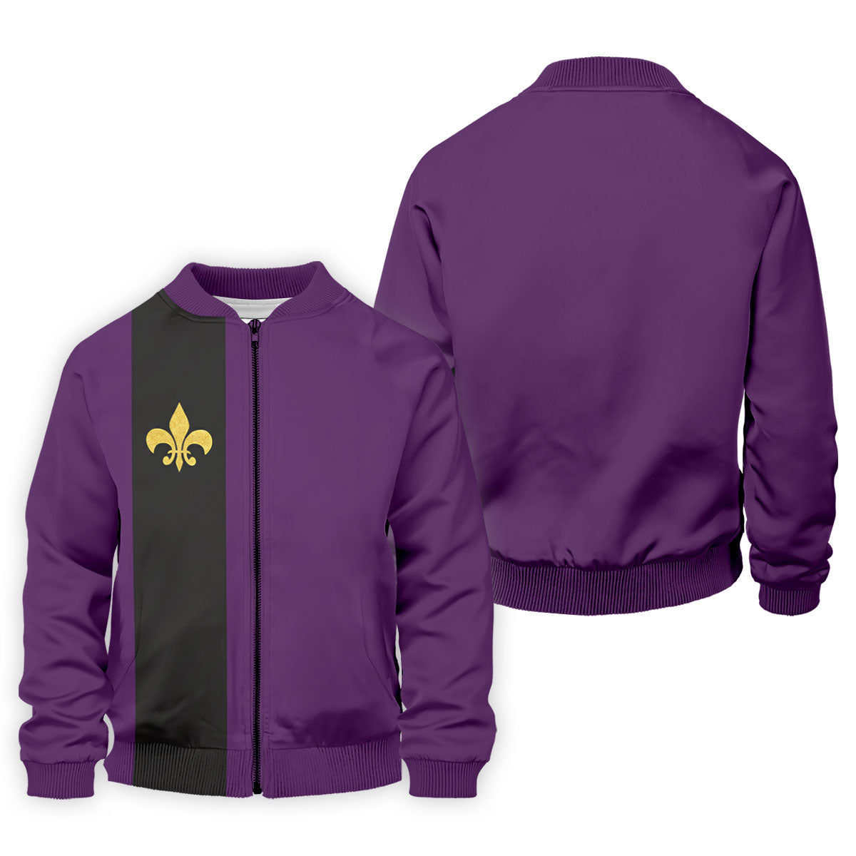 Mardi Gras Fleur De Lis Black Vertical Stripe Purple Golf Shirt, Polo ShirtFor Men, Golf Shirts For Men