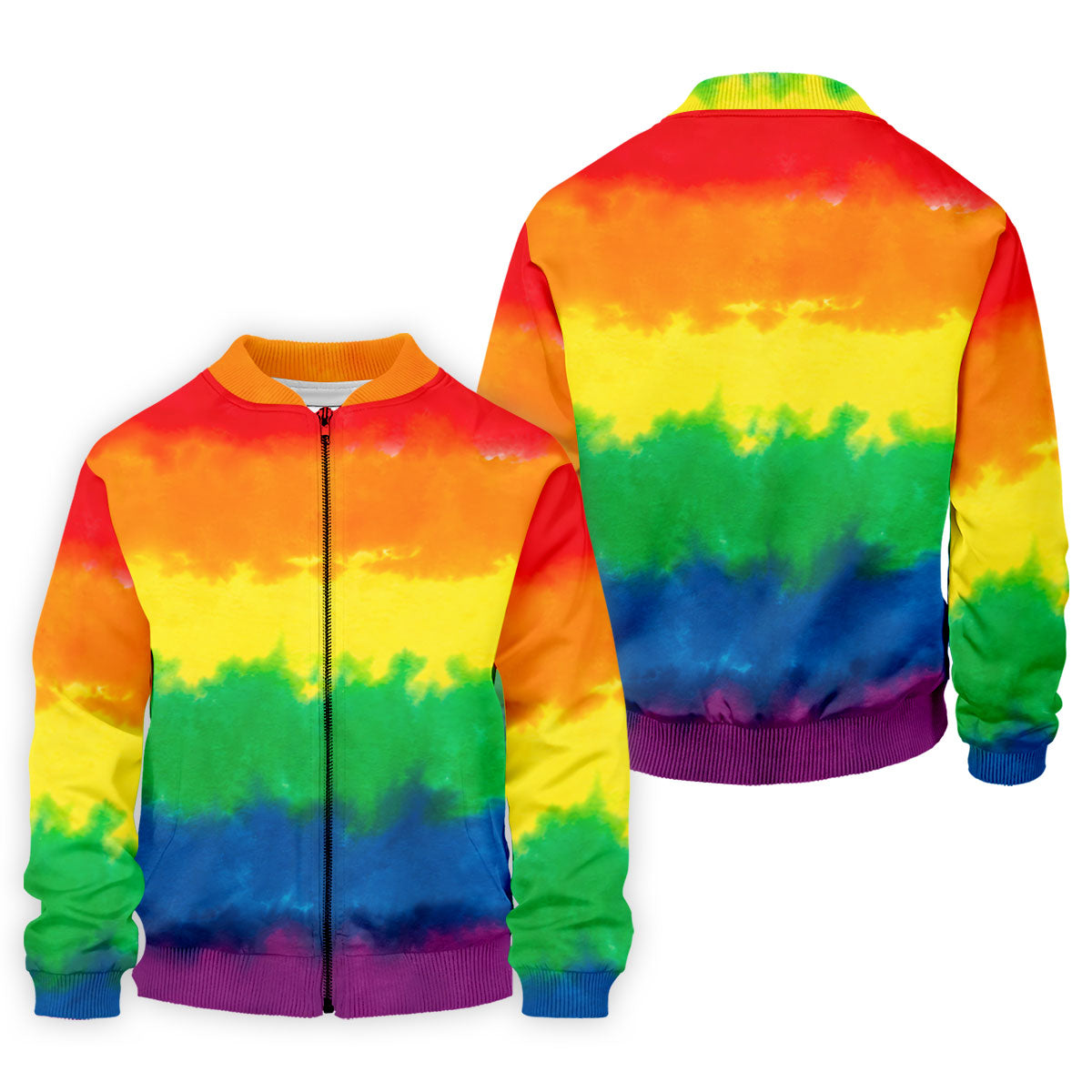 LGBT Rainbow Pride Month Celebrate Tie-Dye Print Golf Tops For Men, Pride Colors Golf Shirts For Men