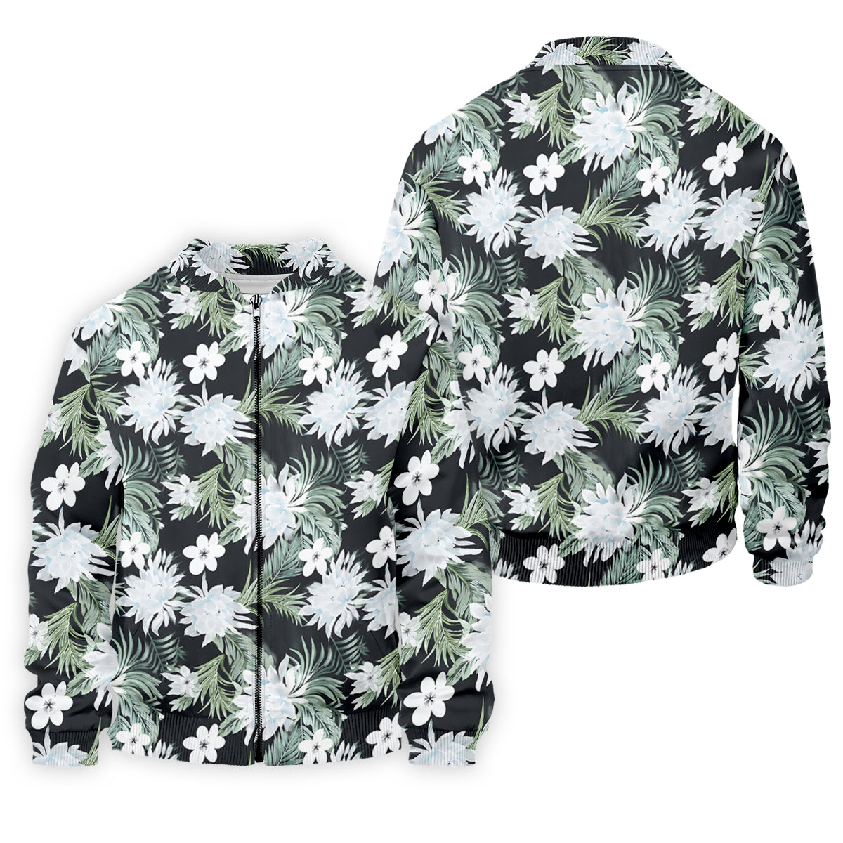 White Flower Tropical Hawaiian Vibe Golf Tops For Men, Golf Shirts For Men, Golf Gift For Men