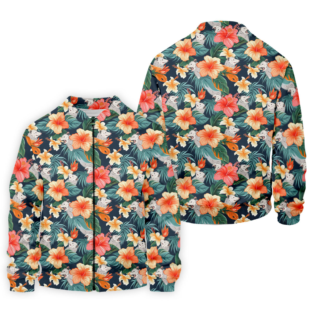 Large Hibiscus Flowers Tropical Vibe Golf Tops For Men, Hawaiian Golf Shirts, Polo Shirt Men