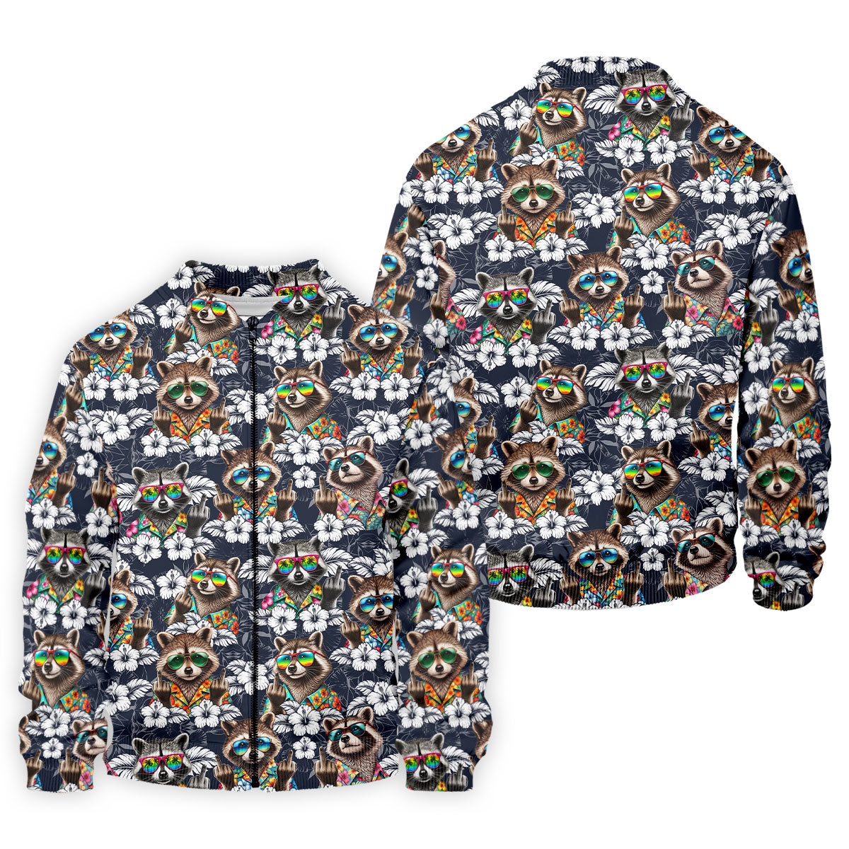 Cool Raccoon Sunglasses Tropical Golf Shirt, Funny Golf Shirt, Men's Golf Shirt, Polo Shirts For Men