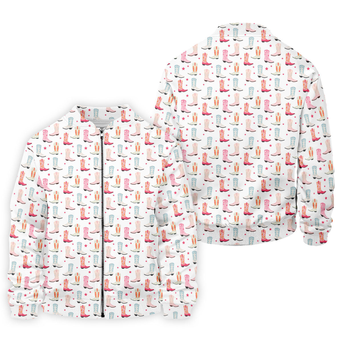Western Boot Pattern Pastel Shades Retro Golf Shirt, Polo Shirtor Men, Golf Shirts For Men