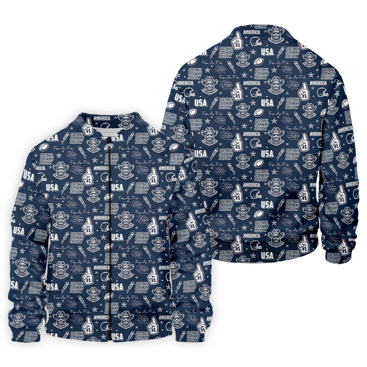Cowboy Football Team Navy Blue And White Sport Polo, American Football League Gift Ideas For Football Fans