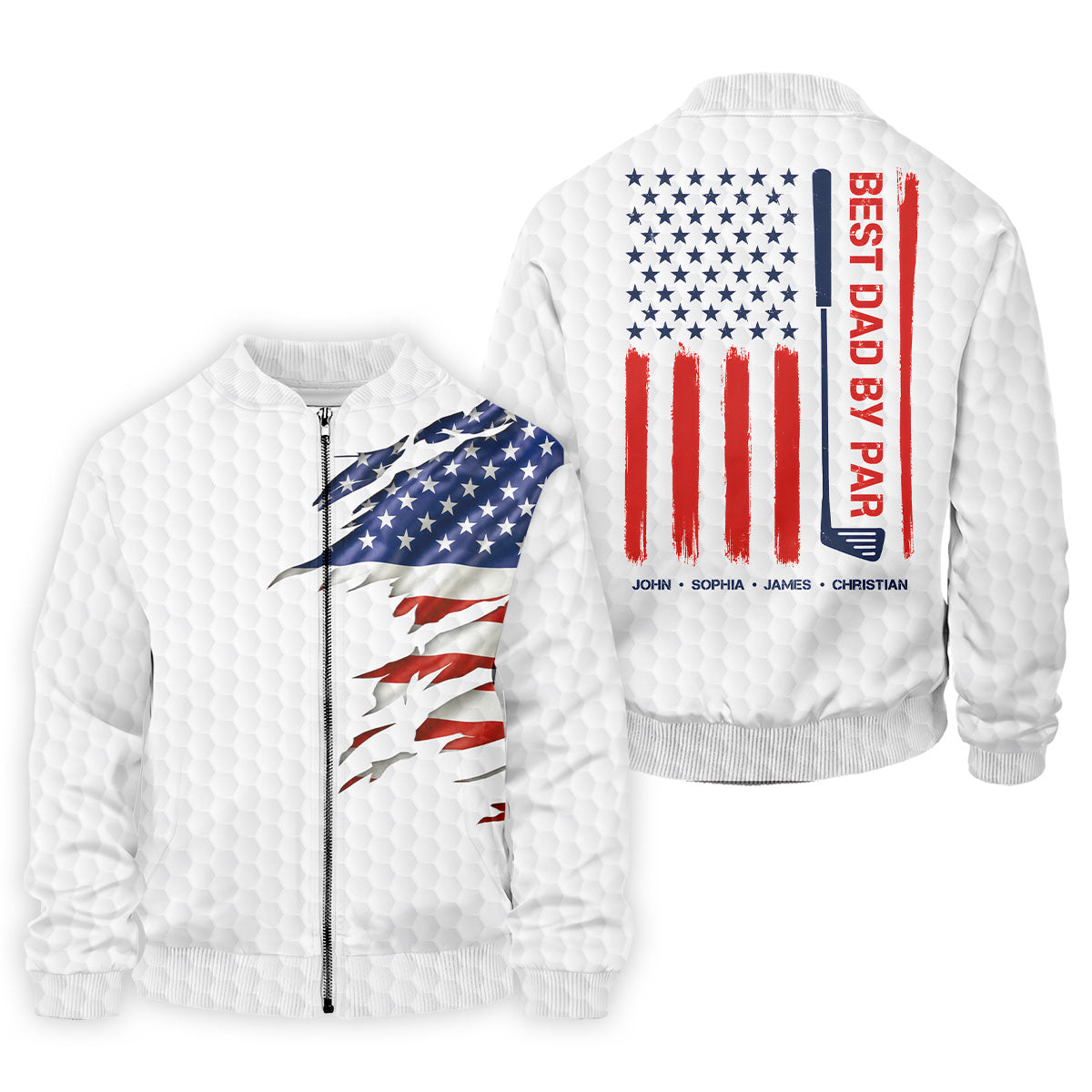 Best Dad By Par Patriotic Golf Shirt, US Flag Golf Shirt For Dad, Golf Tops For Men, Father's Day Golf Gift