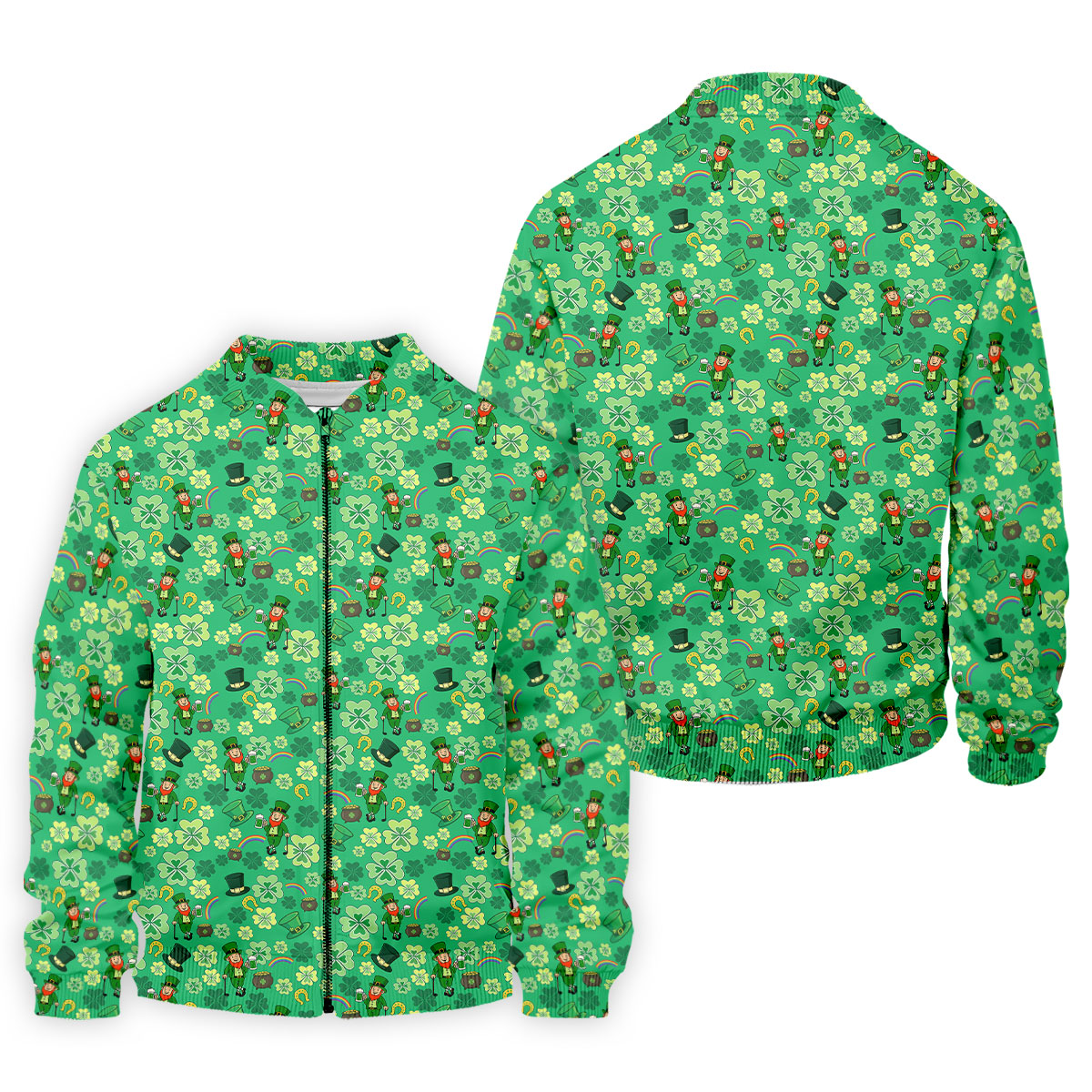 Shamrock St Patrick's Day Light Green Golf Shirt, Polo ShirtFor Men, Golf Shirts For Men, Golfing Apparel