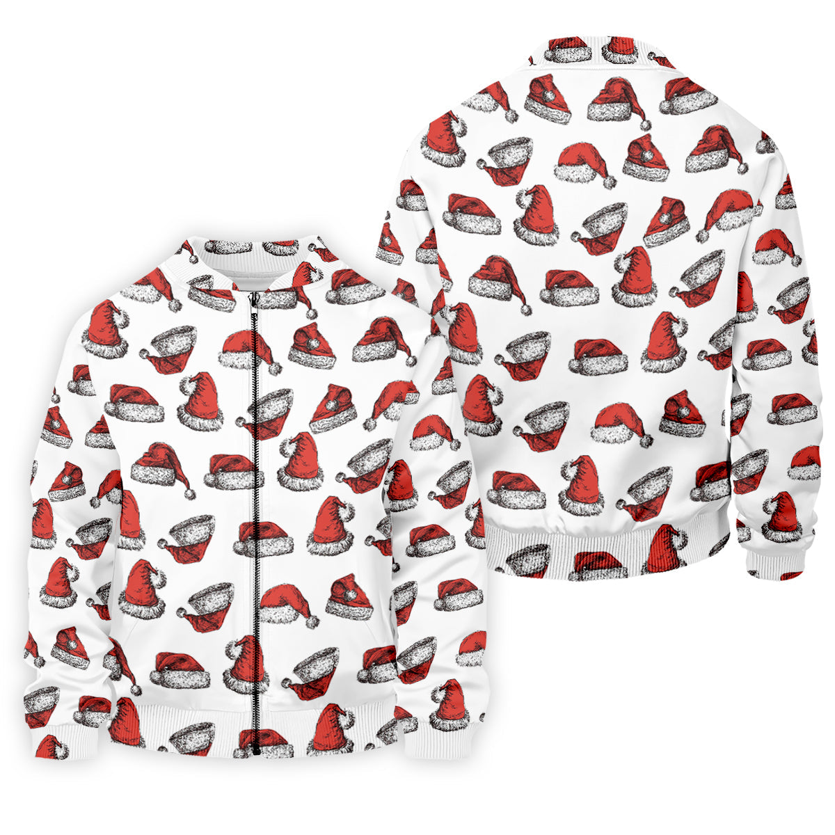 Santa Hat Pattern Christmas White Golf Tops For Men, Christmas Golf Shirt, Men's Golf Apparel