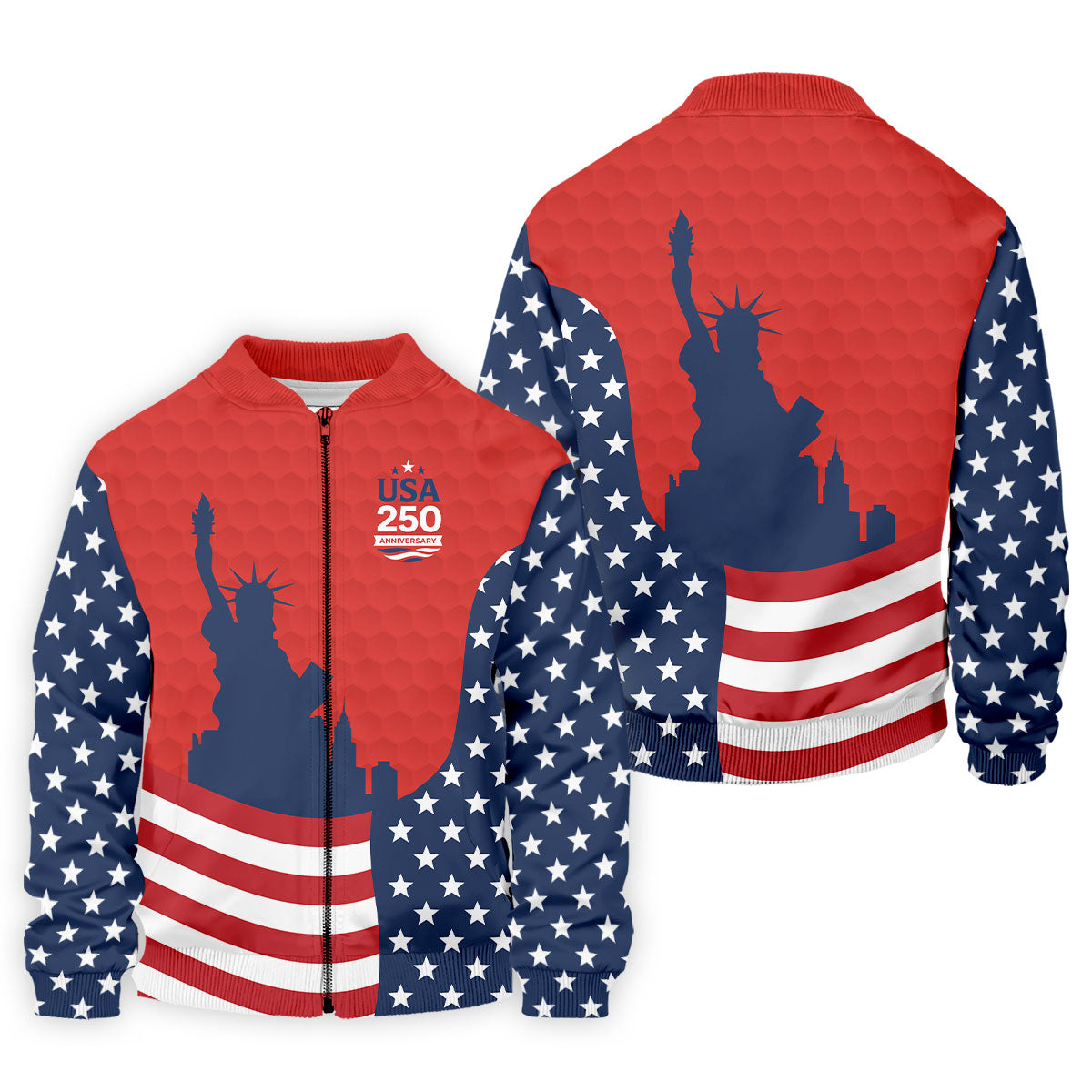 USA 250 Anniversary Statue Of Liberty Red Golf Shirt, Patriotic Golf Shirt, 4th Of July Golf Shirts For Men