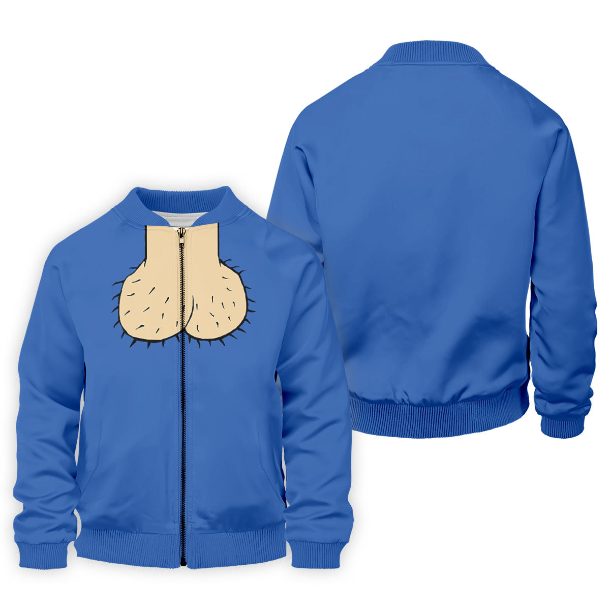 Blue Funny Dickhead Faux Chest Golf Shirt, Men's Polo Shirts, Polo Shirts For Men