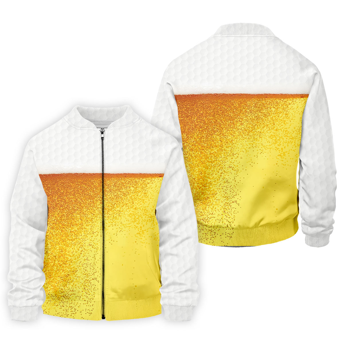 Cold Beer Print Golf Shirt, Beer Glass Pattern Design, Golf Shirts For Men