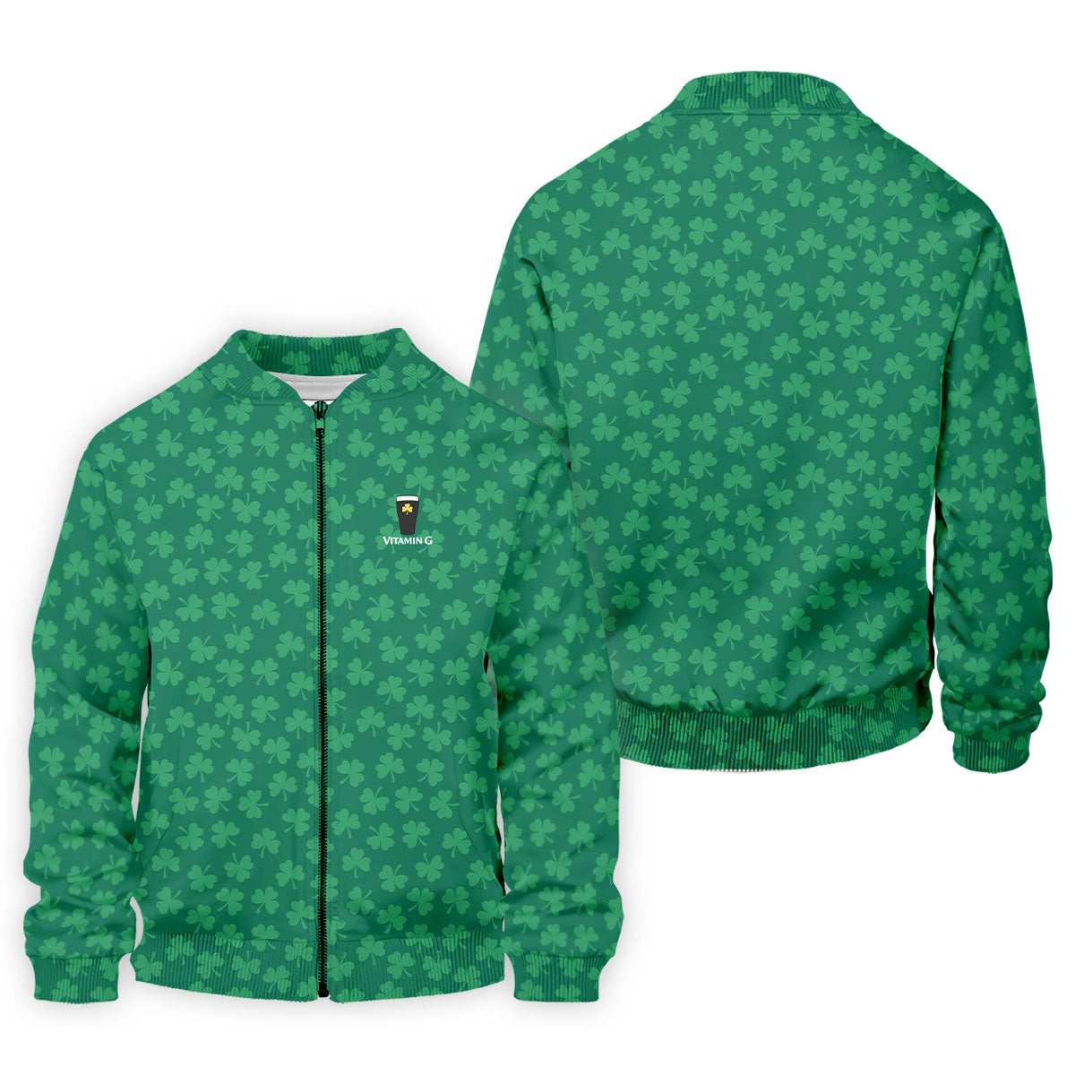 Vitamin G Shamrock Pattern Golf And Beer Green Golf Shirt, St Patrick's Day Golf Shirt, Polo ShirtFor Men