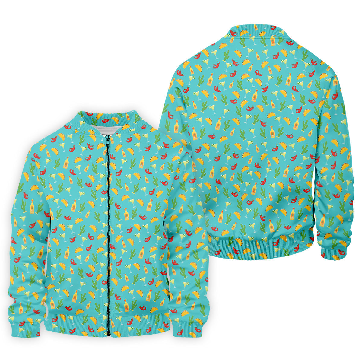 Tropical Vibe Hawaiian Pattern Turquoise Golf Shirt, Golf Tops For Men, Golf Gift For Men